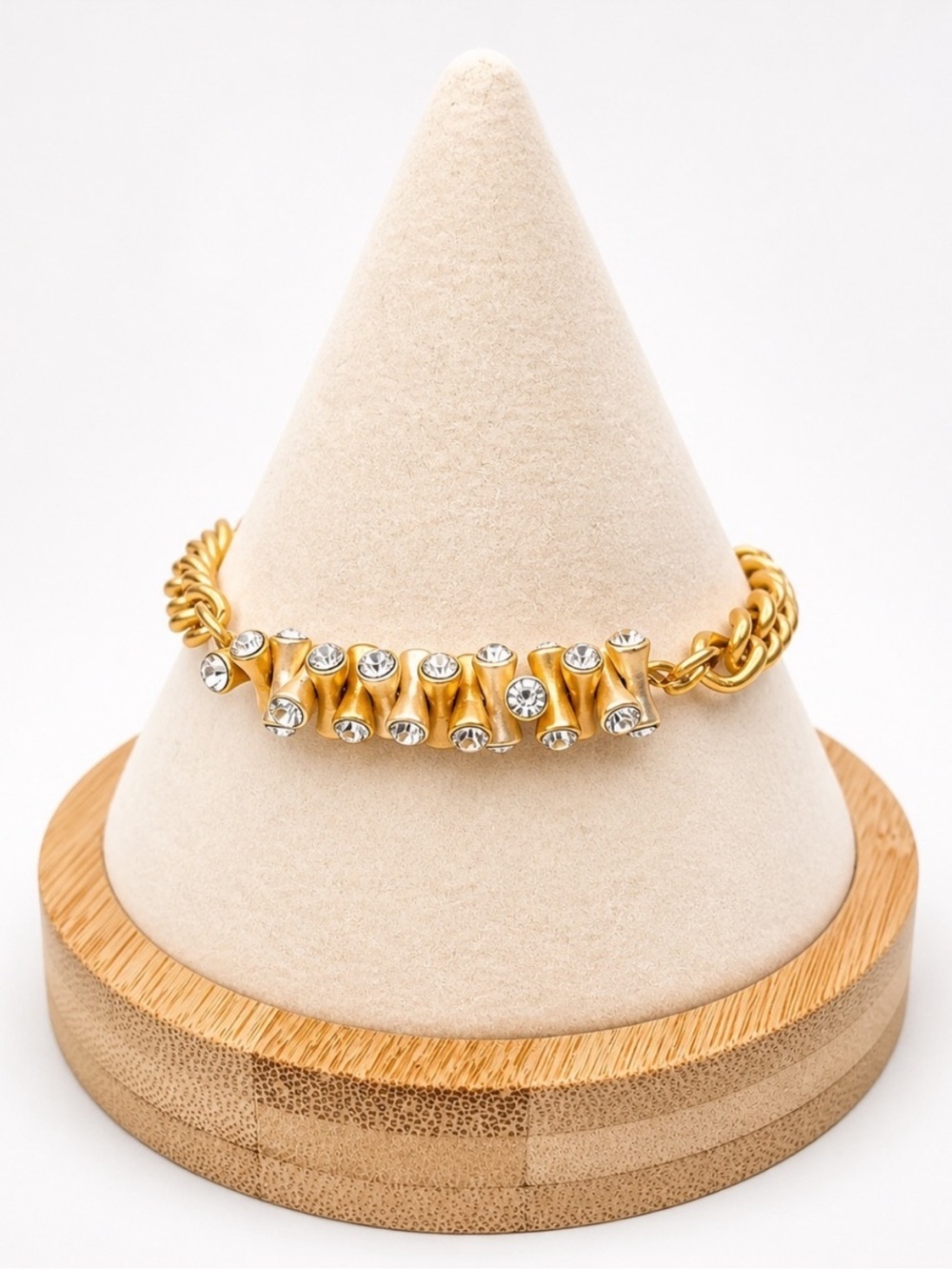 Gold Crystal Accent Chain Bracelet - Women Jewelry